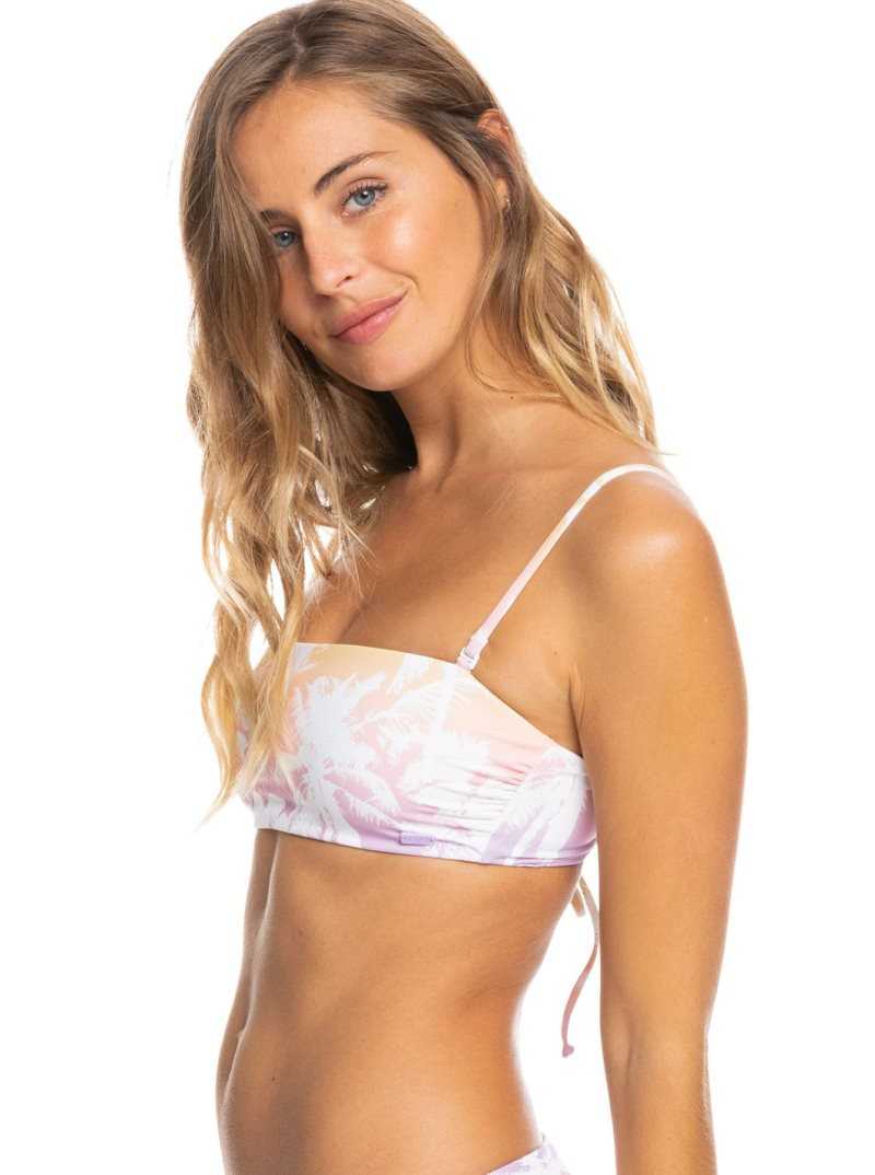 Hauts De Bikini Roxy Lahaina Lights Reversible Bandeau Femme Corail | 650231RTD
