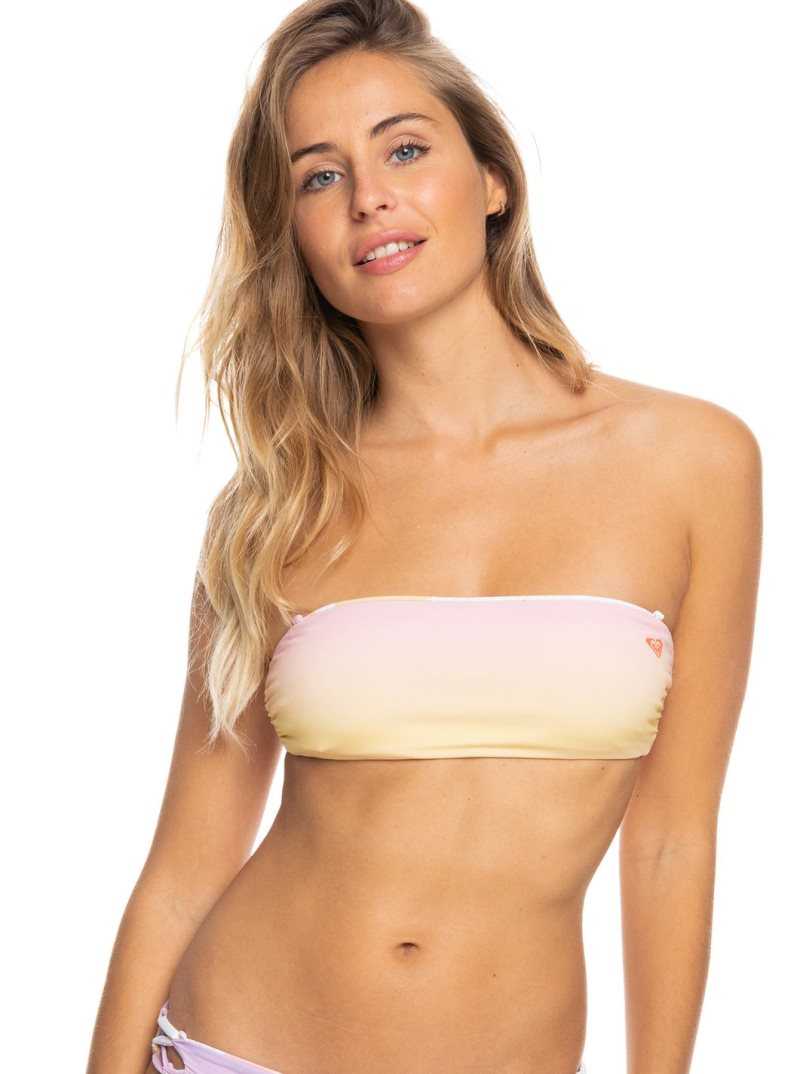 Hauts De Bikini Roxy Lahaina Lights Reversible Bandeau Femme Corail | 650231RTD