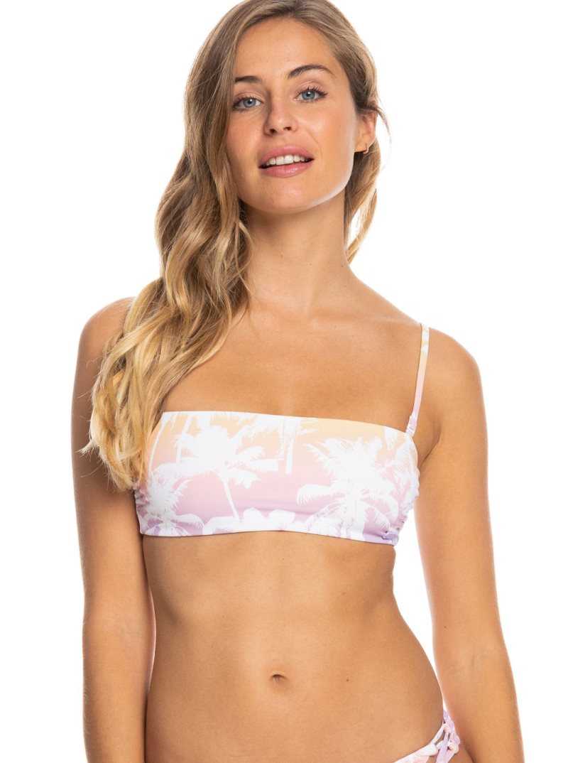 Hauts De Bikini Roxy Lahaina Lights Reversible Bandeau Femme Corail | 650231RTD