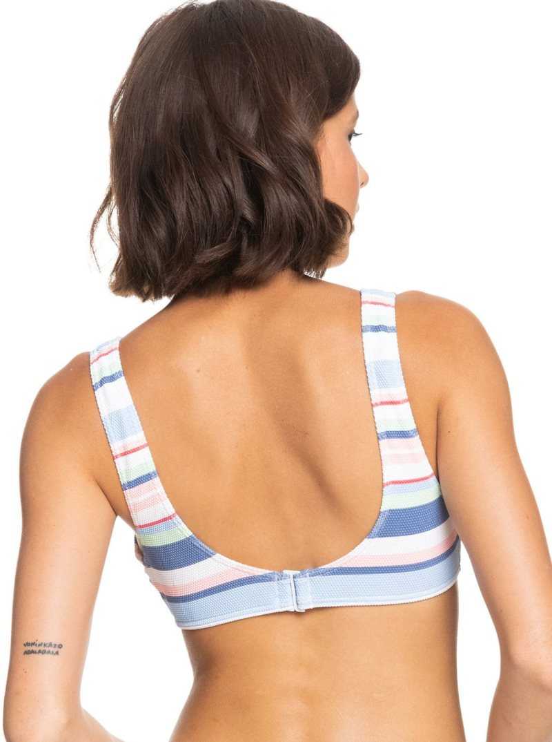 Hauts De Bikini Roxy Line Up Bralette Femme Blanche | 731094BKO