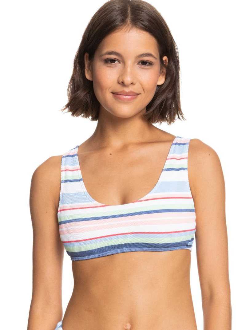 Hauts De Bikini Roxy Line Up Bralette Femme Blanche | 731094BKO