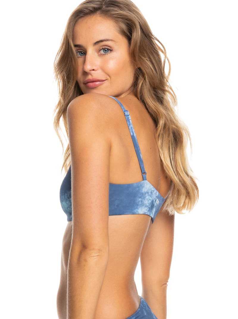 Hauts De Bikini Roxy Long Weekend Reversible Triangle Femme Bleu | 172386OJU