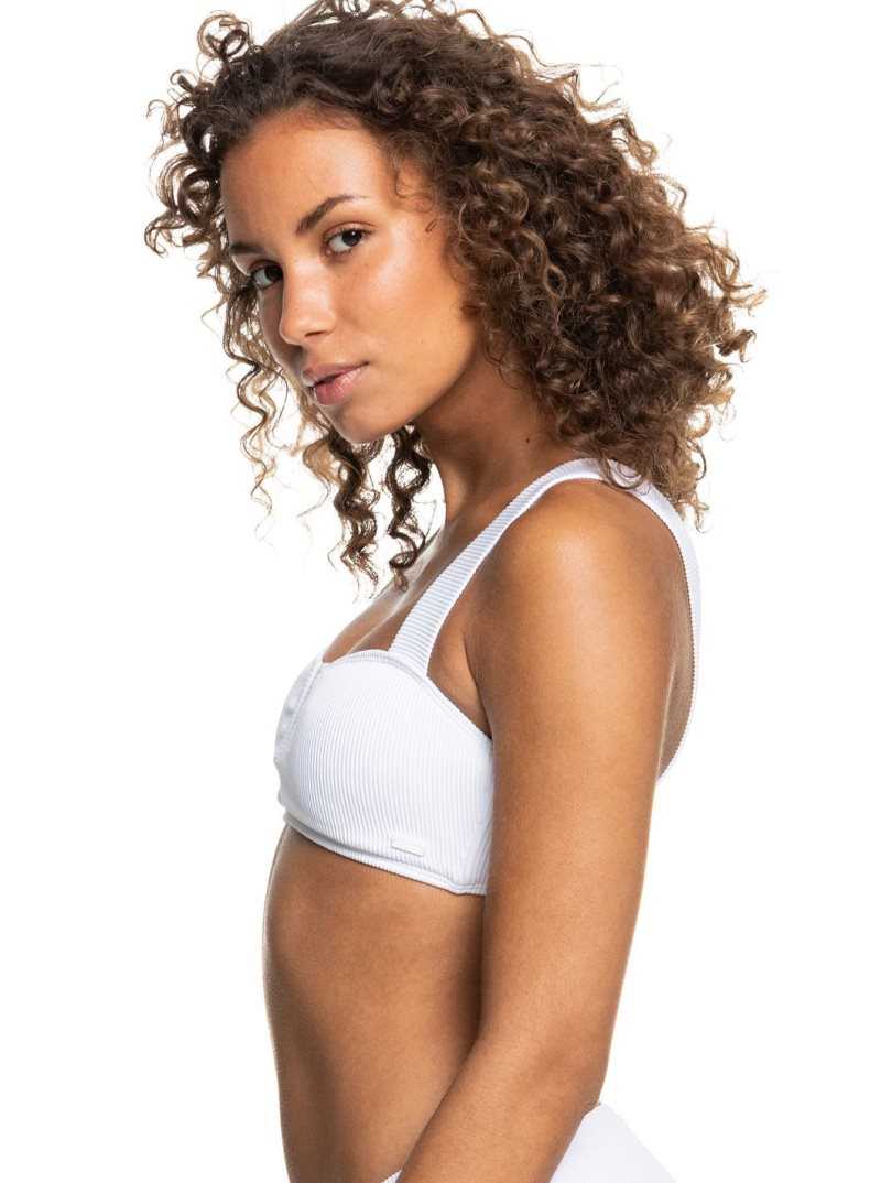 Hauts De Bikini Roxy Love The Coco V Bralette Femme Blanche | 305718BIU