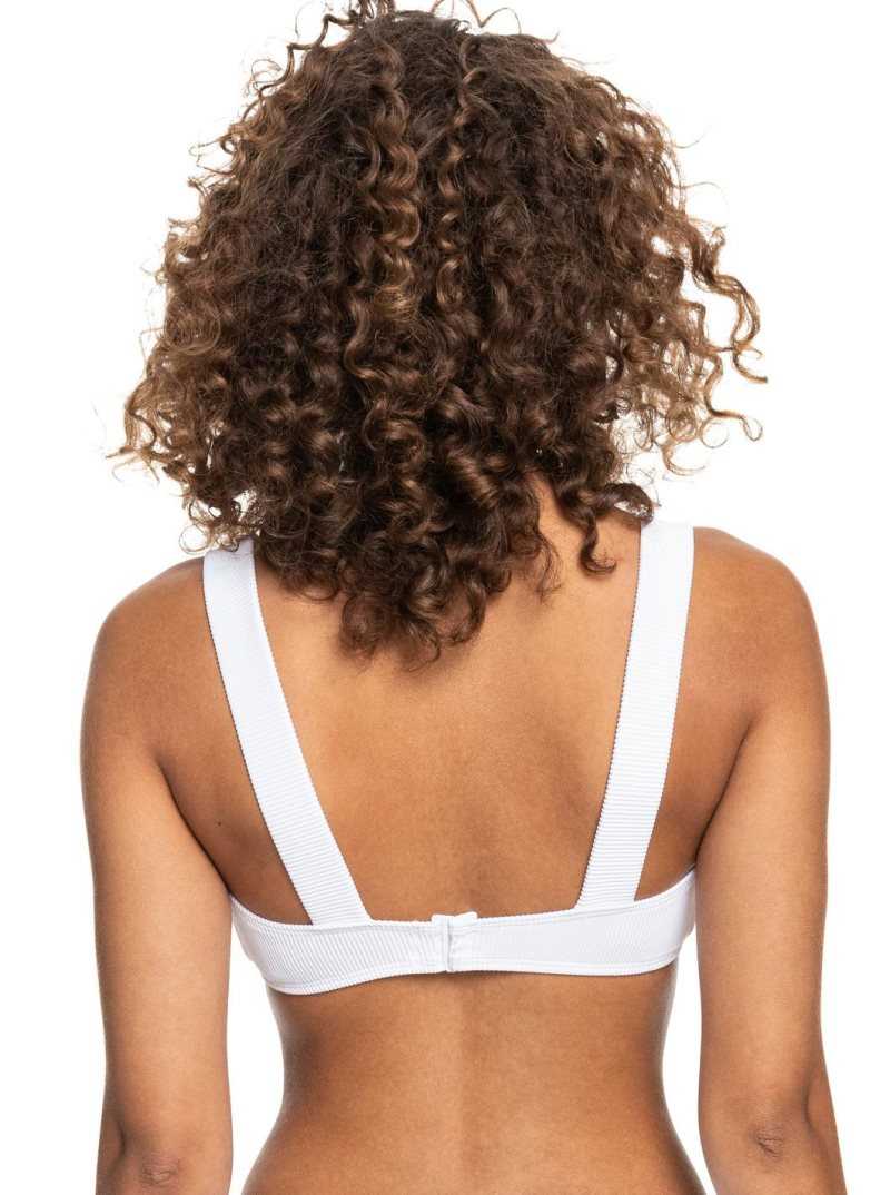 Hauts De Bikini Roxy Love The Coco V Bralette Femme Blanche | 305718BIU