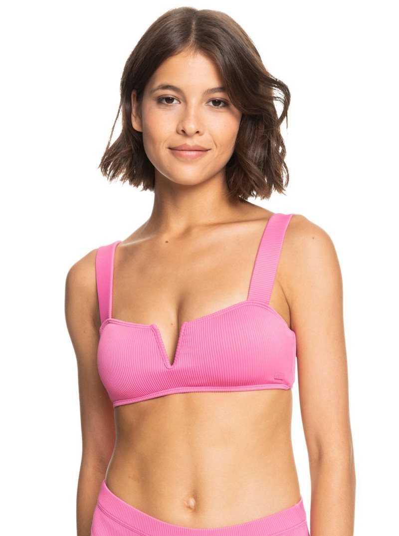 Hauts De Bikini Roxy Love The Coco V Bralette Femme Rose | 571384JDK
