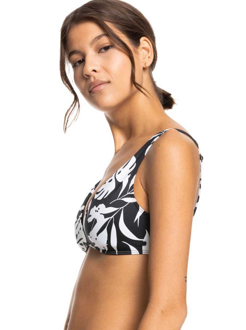 Hauts De Bikini Roxy Love The Oceana Elongated Triangle Femme Grise Foncé | 761983MEW