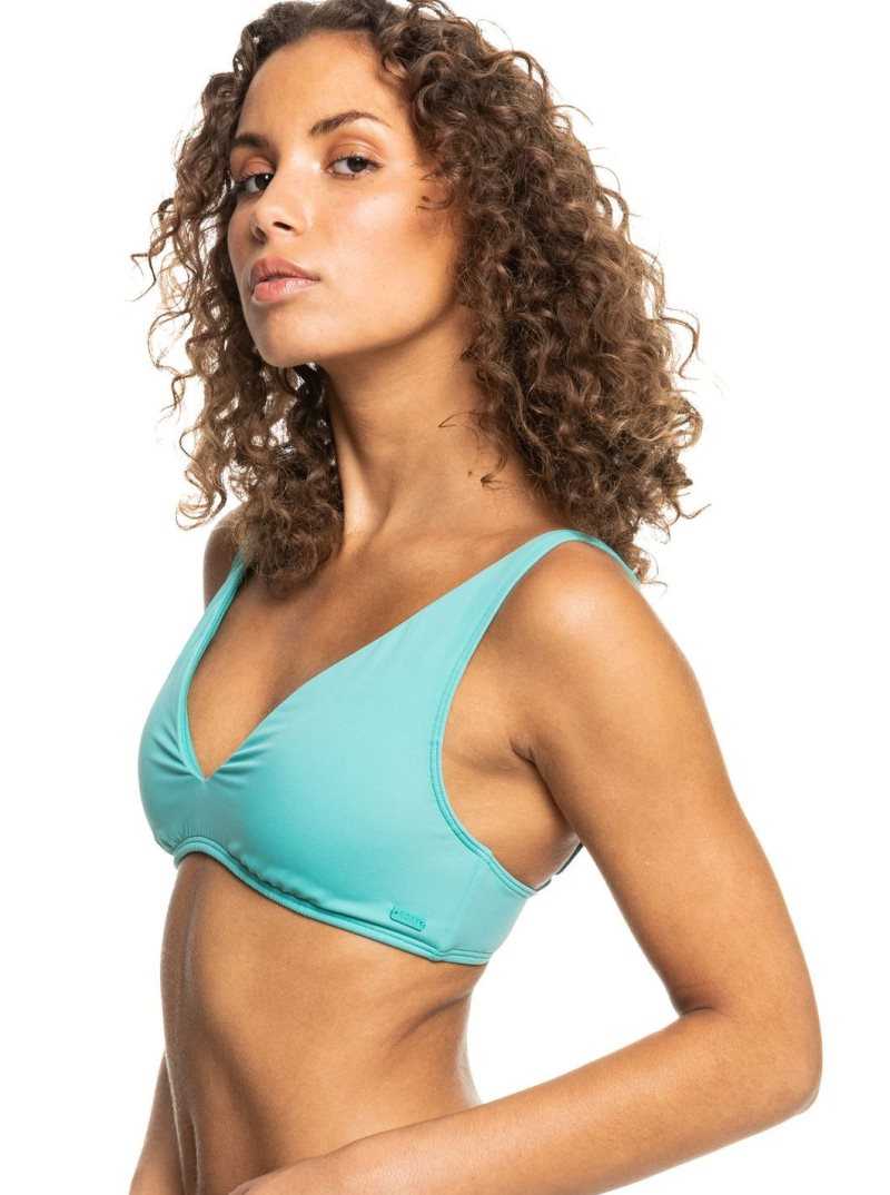 Hauts De Bikini Roxy Love The Oceana V Elongated Triangle Femme Bleu | 438617GCJ