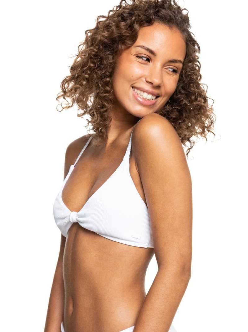Hauts De Bikini Roxy Love The Surf Knot Triangle Femme Blanche | 398045RLC