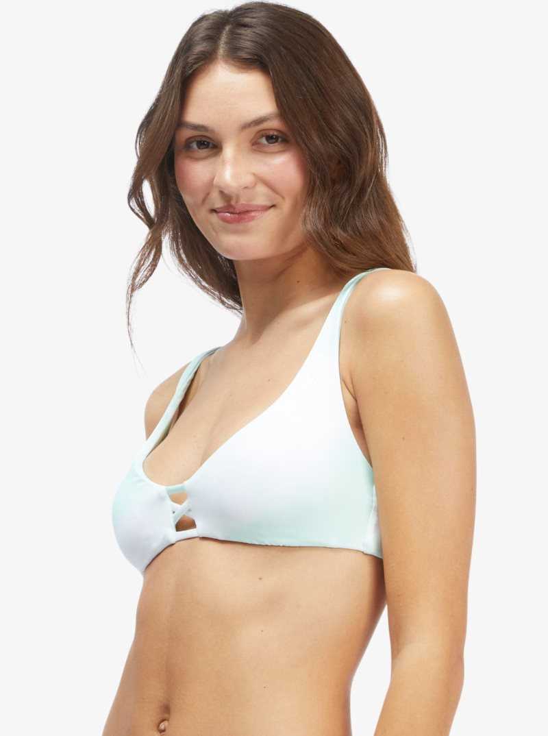 Hauts De Bikini Roxy Palm Tree Dreams Reversible Elongated Triangle Femme Vert | 690537JZG