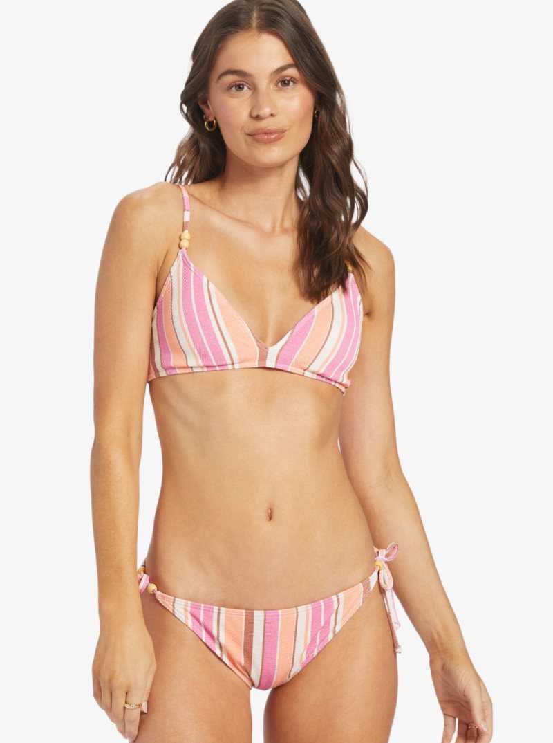 Hauts De Bikini Roxy Palm Tree Dreams Triangle Femme Rose Stripes | 129647RFG