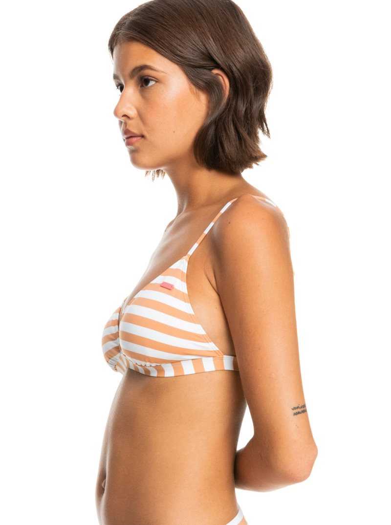 Hauts De Bikini Roxy Printed Beach Classics Fixed Triangle Femme Stripes | 024695MRO