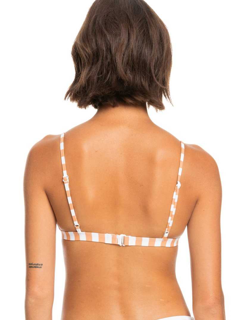 Hauts De Bikini Roxy Printed Beach Classics Fixed Triangle Femme Stripes | 024695MRO