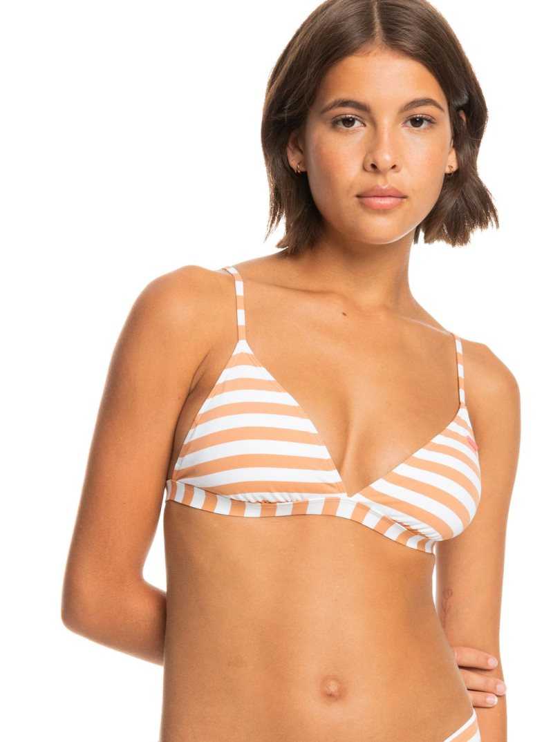 Hauts De Bikini Roxy Printed Beach Classics Fixed Triangle Femme Stripes | 024695MRO