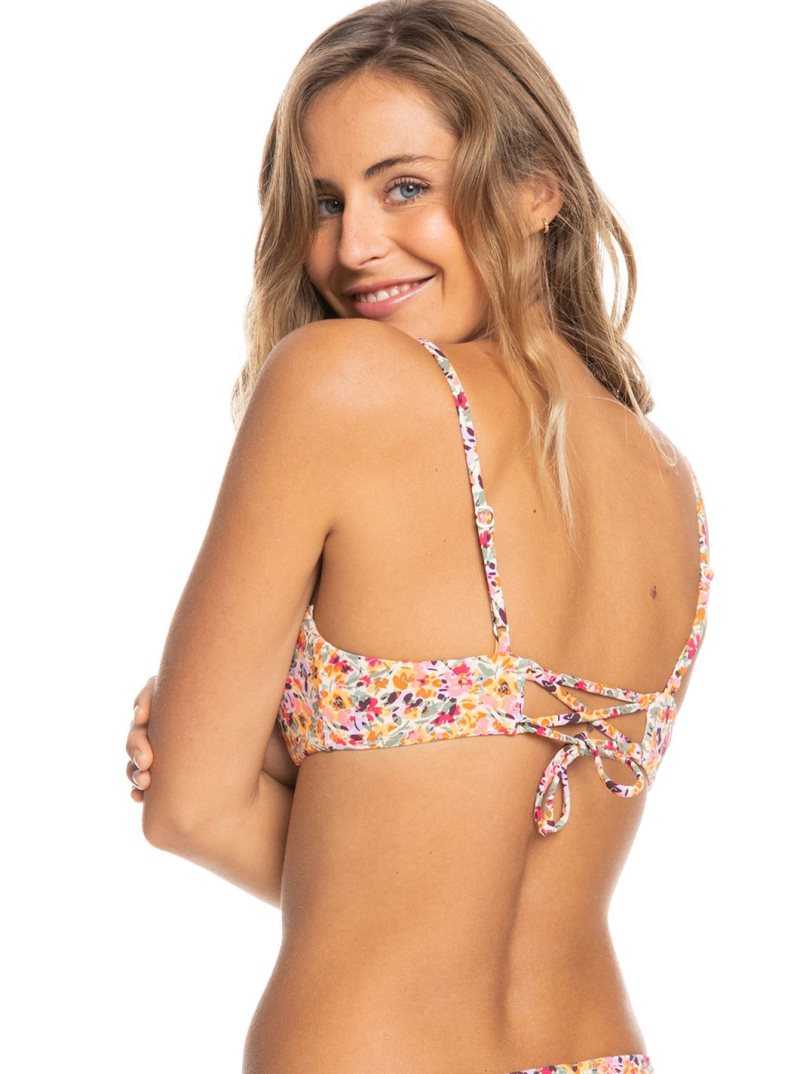 Hauts De Bikini Roxy Printed Beach Classics Athlétiques Triangle Femme Rose | 096257HFG