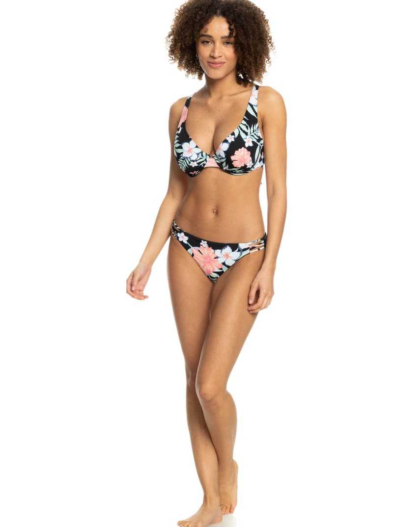 Hauts De Bikini Roxy Printed Beach Classics D-Cup Femme Grise Foncé | 137842XFQ