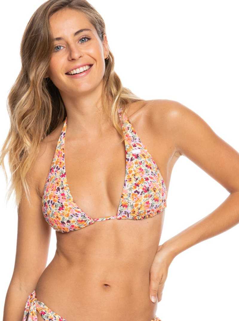 Hauts De Bikini Roxy Printed Beach Classics Elongated Triangle Femme Rose | 319805MWB