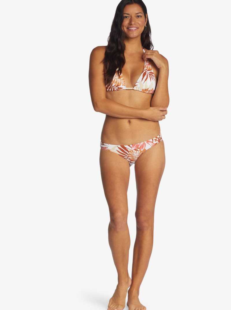 Hauts De Bikini Roxy Printed Beach Classics Tiki Elongated Triangle Femme Blanche | 365812XBE