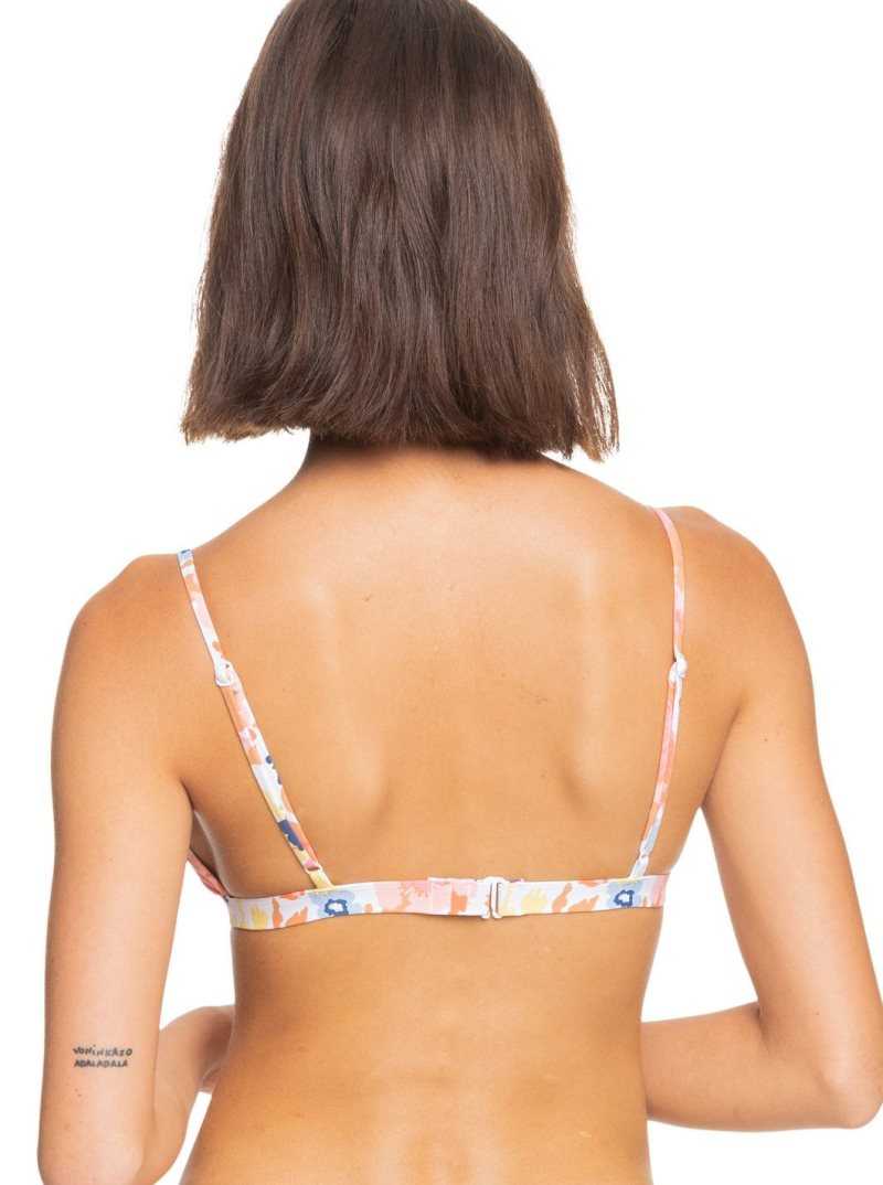 Hauts De Bikini Roxy Printed Beach Classics Fixed Triangle Femme Blanche | 367082BCM