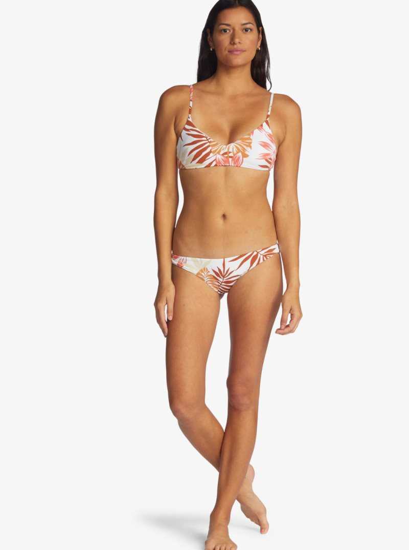 Hauts De Bikini Roxy Printed Beach Classics Athlétiques Triangle Femme Blanche | 423167VYD