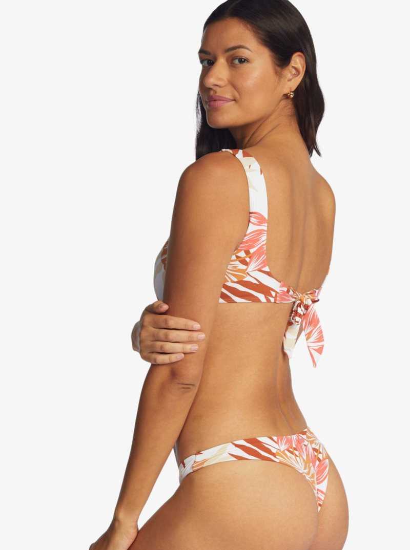 Hauts De Bikini Roxy Printed Beach Classics Bralette Femme Blanche | 423175CYD