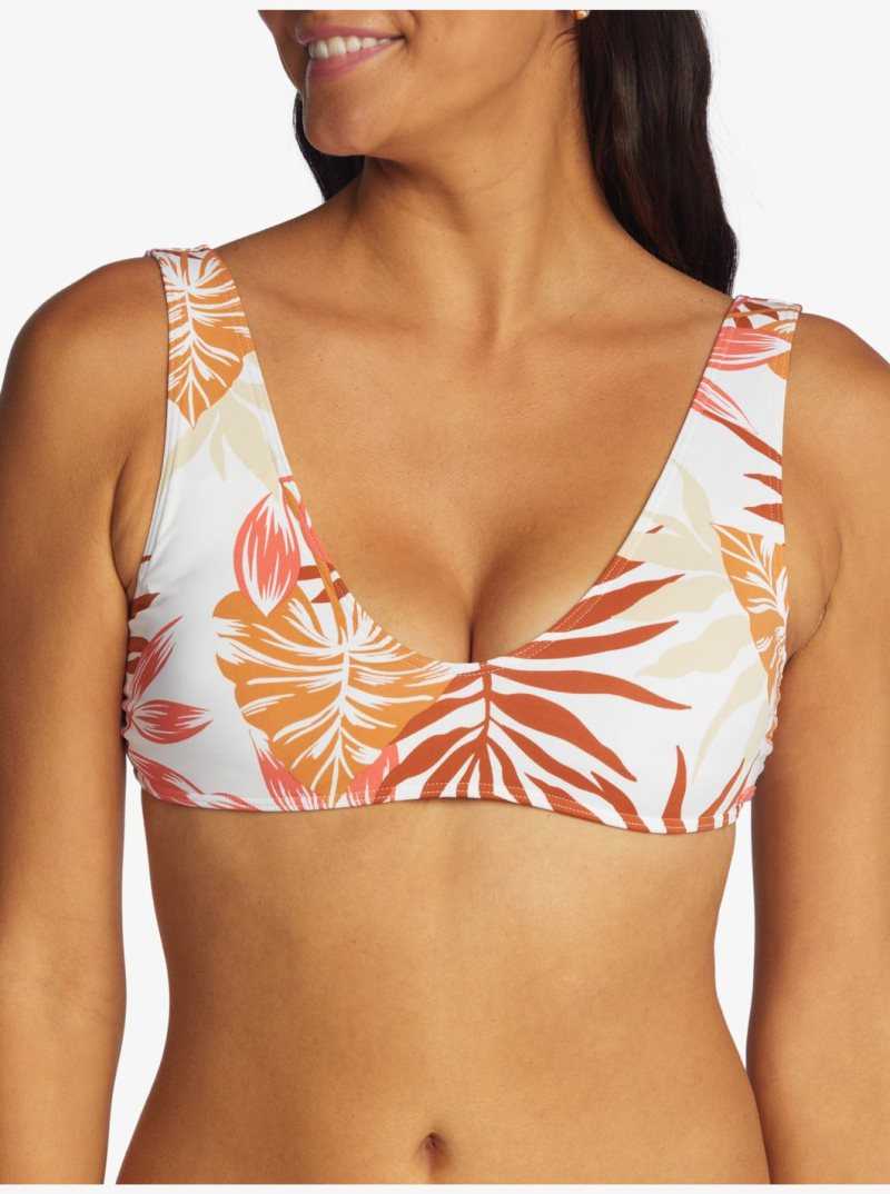 Hauts De Bikini Roxy Printed Beach Classics Bralette Femme Blanche | 423175CYD