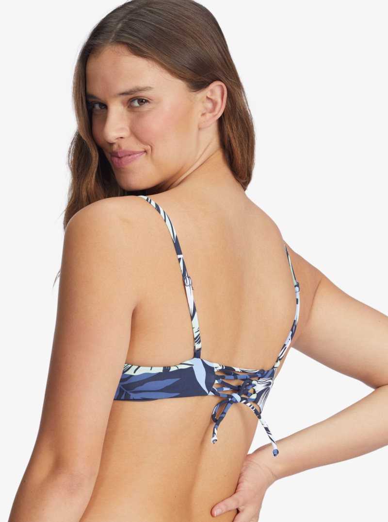 Hauts De Bikini Roxy Printed Beach Classics Athlétiques Triangle Femme Indigo | 574832YBM