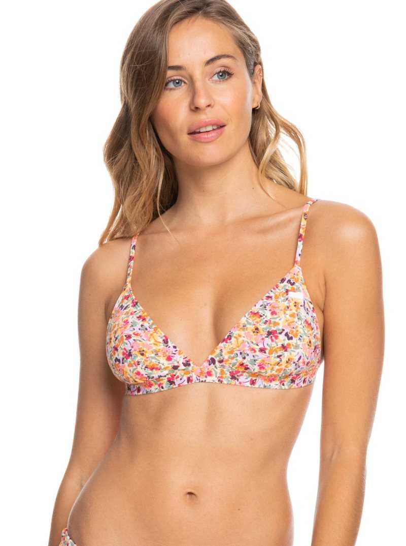 Hauts De Bikini Roxy Printed Beach Classics Fixed Triangle Femme Rose | 820763ZOQ