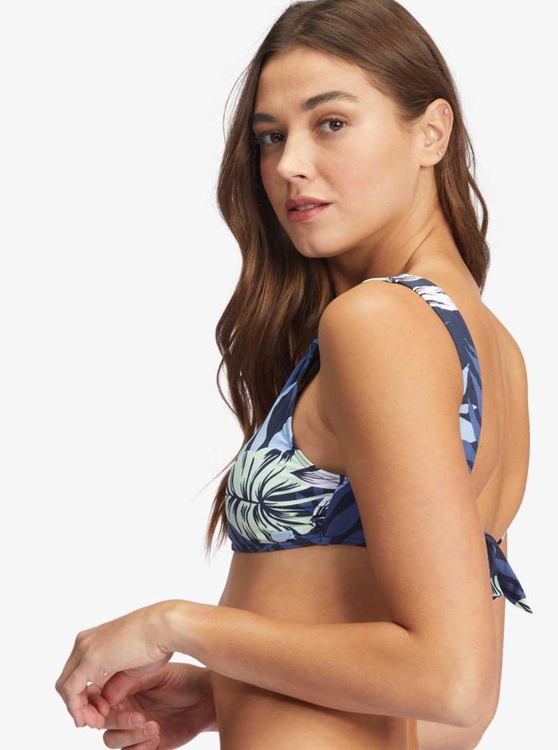 Hauts De Bikini Roxy Printed Beach Classics Bralette Femme Indigo | 827951KUJ