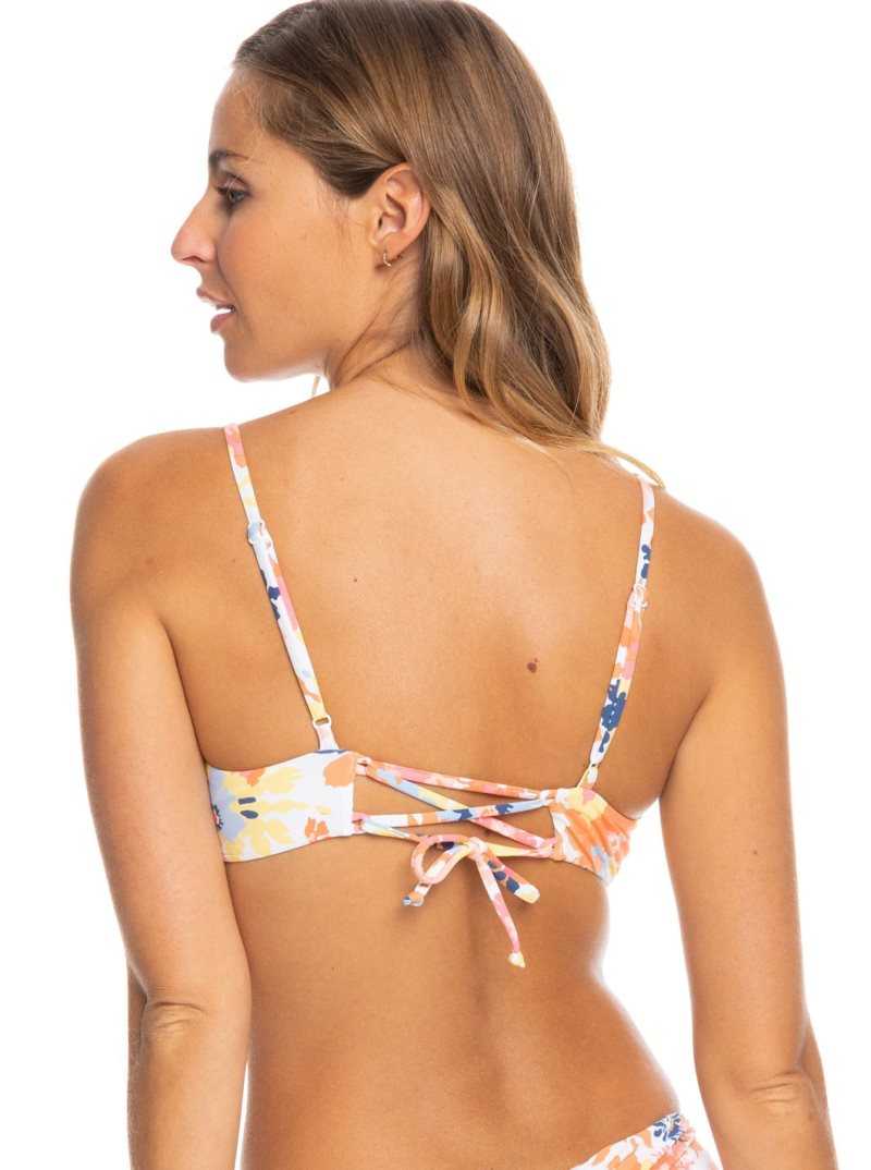 Hauts De Bikini Roxy Printed Beach Classics Athlétiques Triangle Femme Blanche | 923487YRH