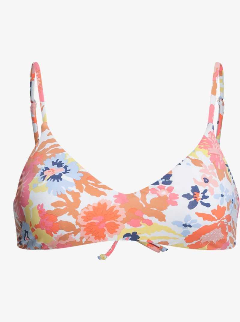 Hauts De Bikini Roxy Printed Beach Classics Athlétiques Triangle Femme Blanche | 923487YRH