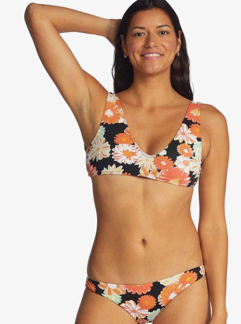 Hauts De Bikini Roxy Printed Beach Classics Bralette Femme Grise Foncé | 978064AOT