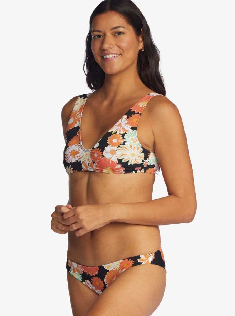 Hauts De Bikini Roxy Printed Beach Classics Bralette Femme Grise Foncé | 978064AOT