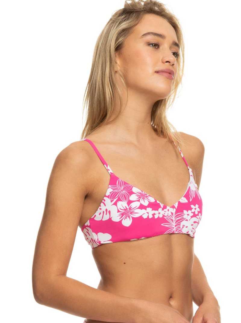 Hauts De Bikini Roxy Printed Beach Classics Athlétiques Triangle Femme Rose | 980547TDO