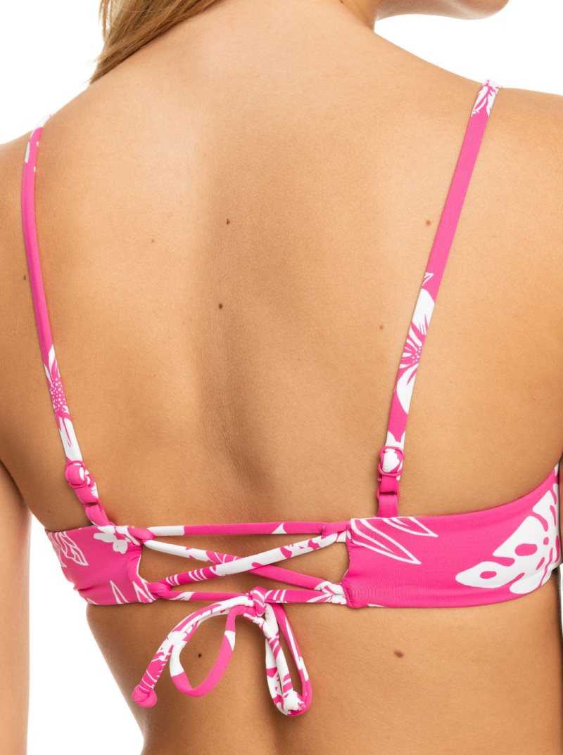 Hauts De Bikini Roxy Printed Beach Classics Athlétiques Triangle Femme Rose | 980547TDO