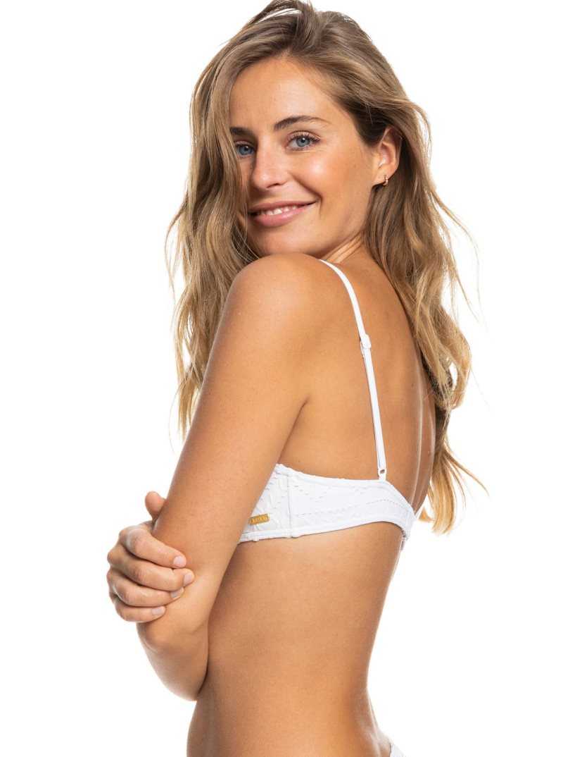 Hauts De Bikini Roxy Quiet Beauty Bralette Femme Blanche | 372896KQV