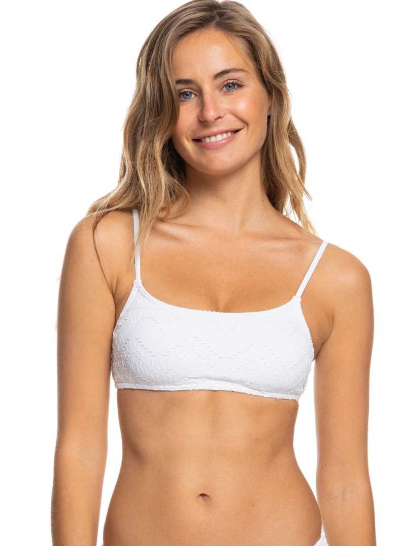 Hauts De Bikini Roxy Quiet Beauty Bralette Femme Blanche | 372896KQV