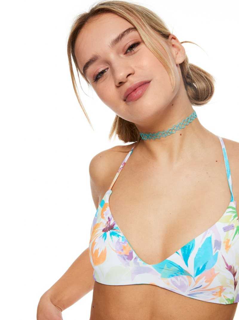 Hauts De Bikini Roxy Retro Revo Reversible Triangle Femme Blanche | 534816TXW