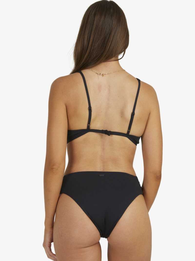 Hauts De Bikini Roxy Solid Beach Classics Elongated Triangle Femme Noir | 345780RYD