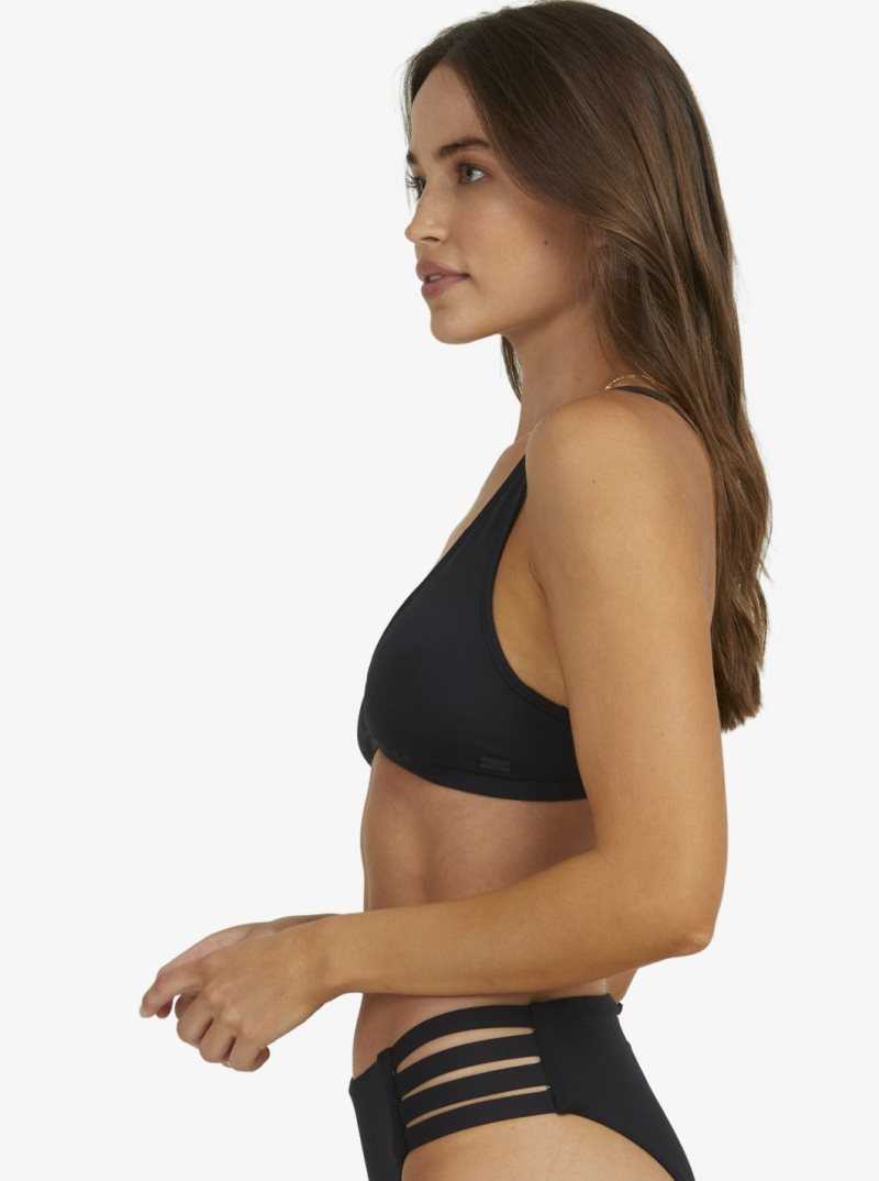 Hauts De Bikini Roxy Solid Beach Classics Elongated Triangle Femme Noir | 345780RYD