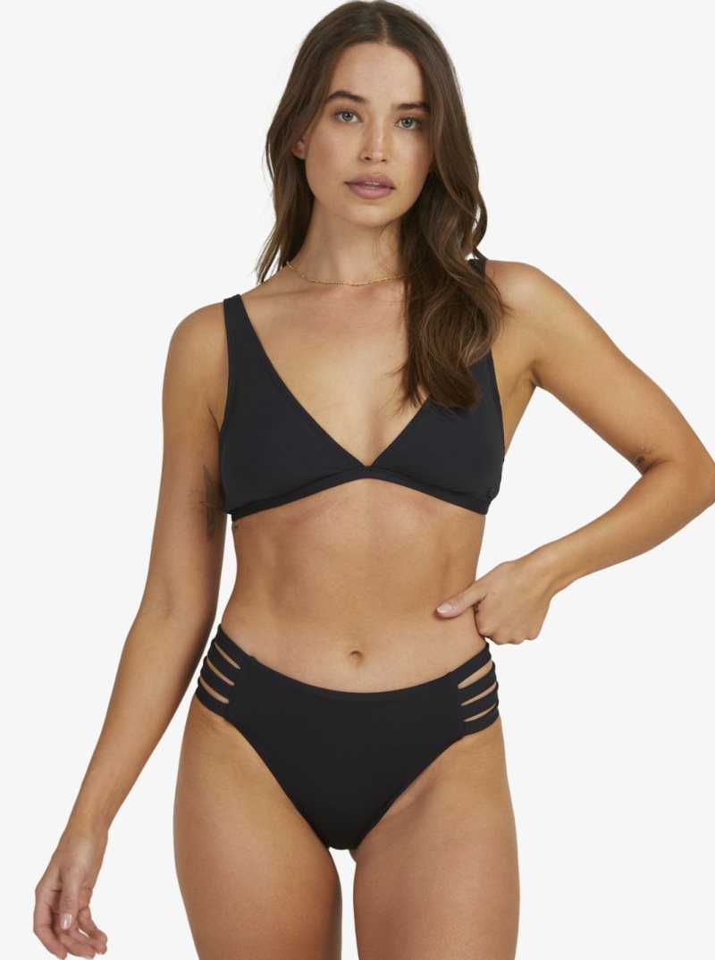 Hauts De Bikini Roxy Solid Beach Classics Elongated Triangle Femme Noir | 345780RYD