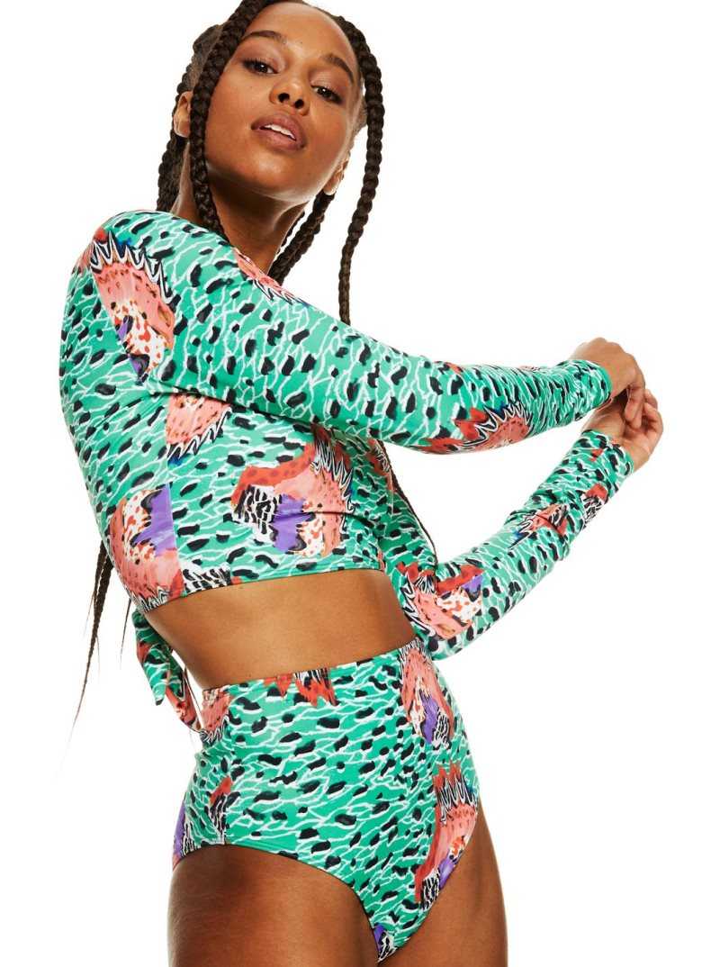 Hauts De Bikini Roxy Stella Jean Crop Femme Vert | 753294PWN