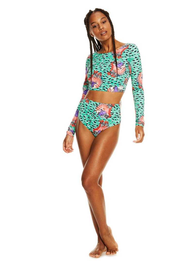 Hauts De Bikini Roxy Stella Jean Crop Femme Vert | 753294PWN