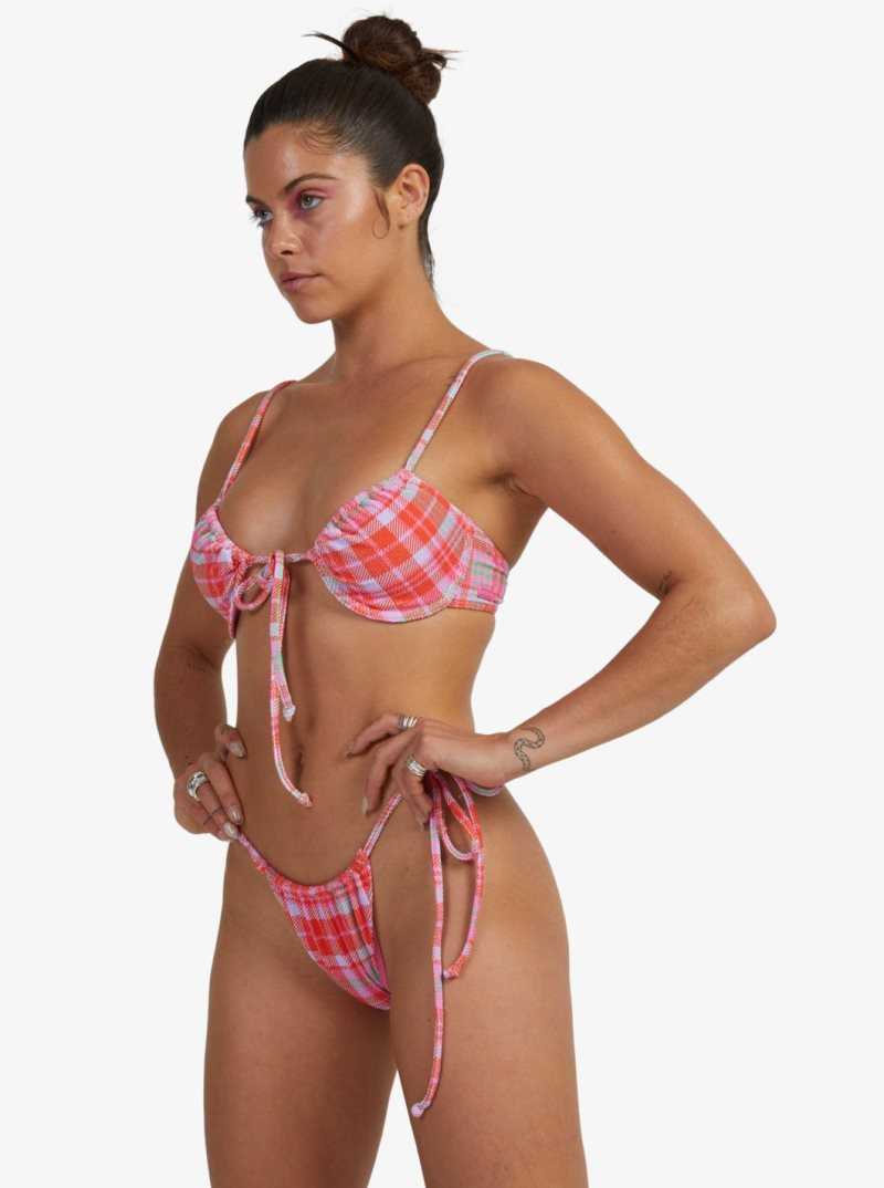 Hauts De Bikini Roxy Tartan Times Underwired Femme Orange | 186524RPK