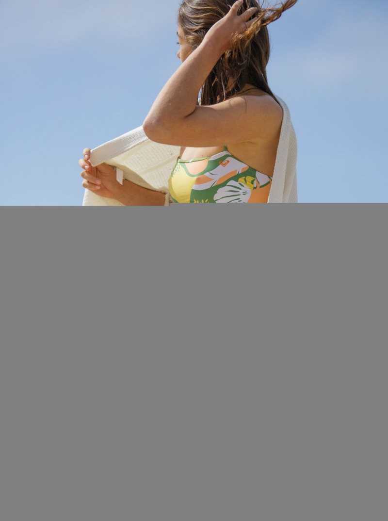 Hauts De Bikini Roxy Wildflowers Reversible Bandeau Femme Vert | 256017KAT
