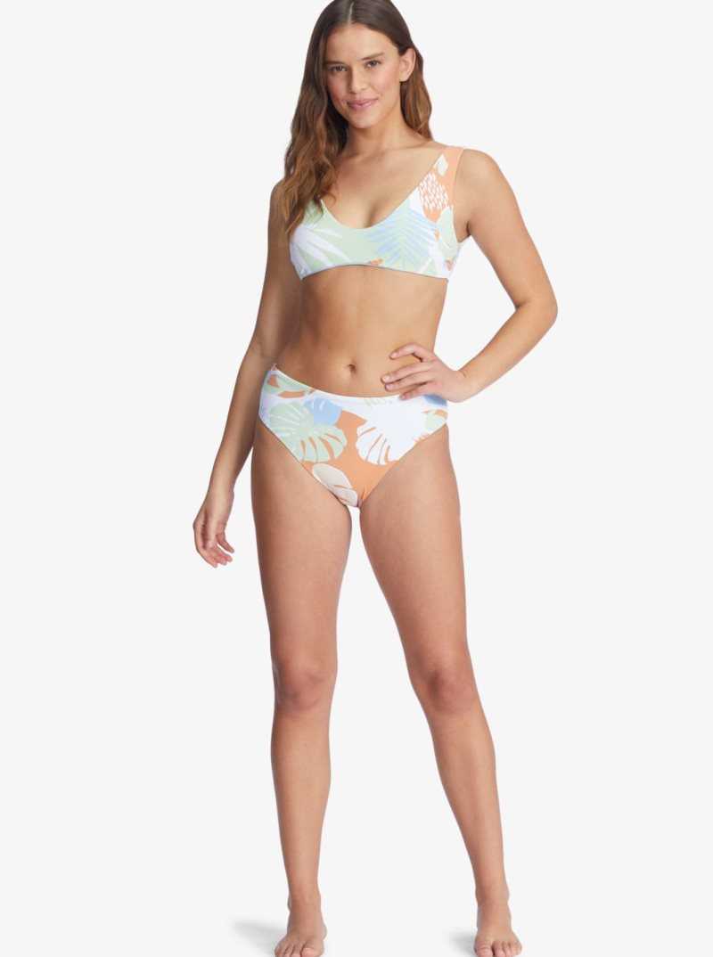 Hauts De Bikini Roxy Wildflowers Reversible Bralette Femme Blanche | 283710FRE
