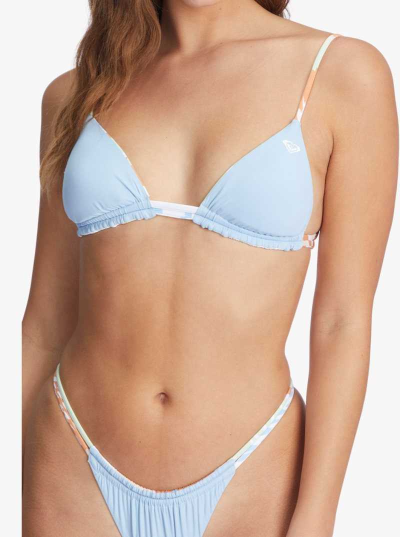 Hauts De Bikini Roxy Wildflowers Reversible Tiki Triangle Femme Blanche | 372986OPE