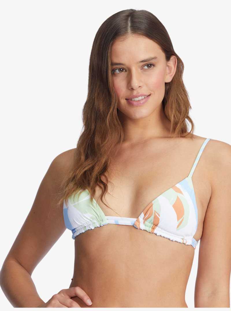 Hauts De Bikini Roxy Wildflowers Reversible Tiki Triangle Femme Blanche | 372986OPE