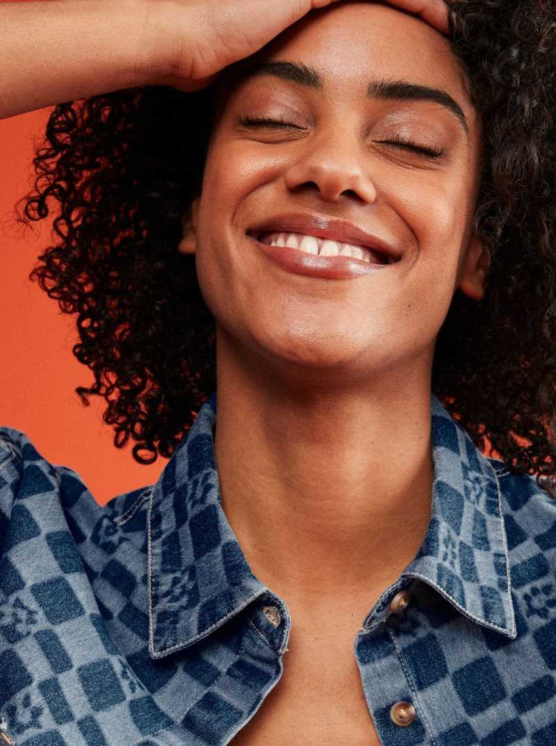 Hauts Roxy Blue Wave Club Printed Corta Sleeve Denim Shirt Femme Indigo | 518207XMY
