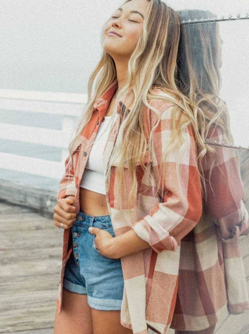 Hauts Roxy Both Ways Long Sleeve Shirt Femme Beige | 924138EUI