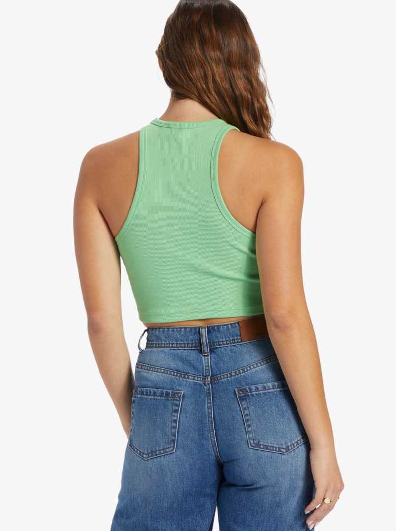 Hauts Roxy Bright Boardwalk High Knit Tank Femme Vert | 628309PBA